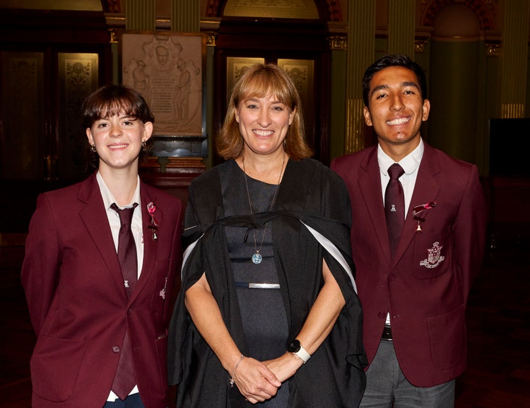 Ms Juliette McMurray, Principal with students